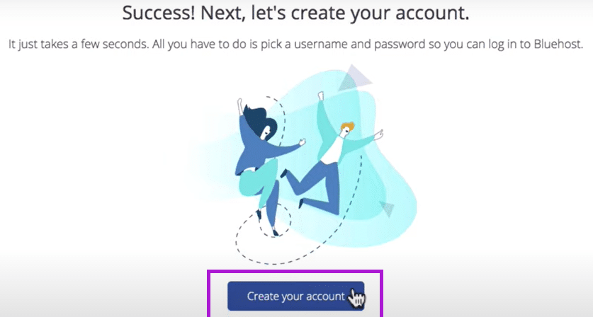 create your bluehost account
