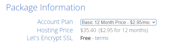 Choose your package information