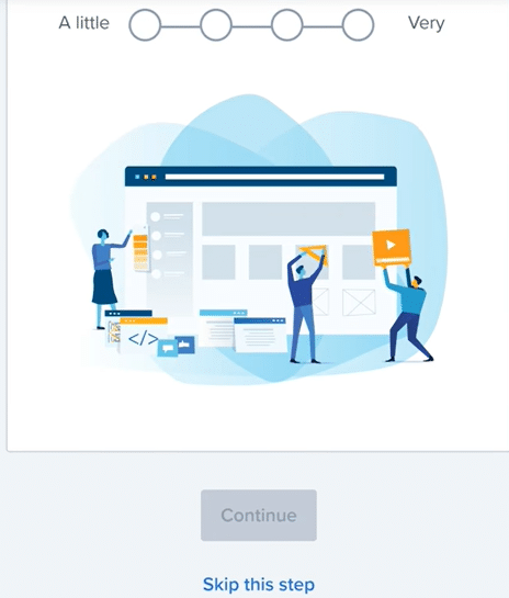 step 3 of bluehost onboarding process