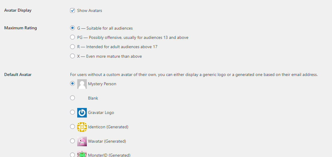 WordPress discussion settings screenshot 3