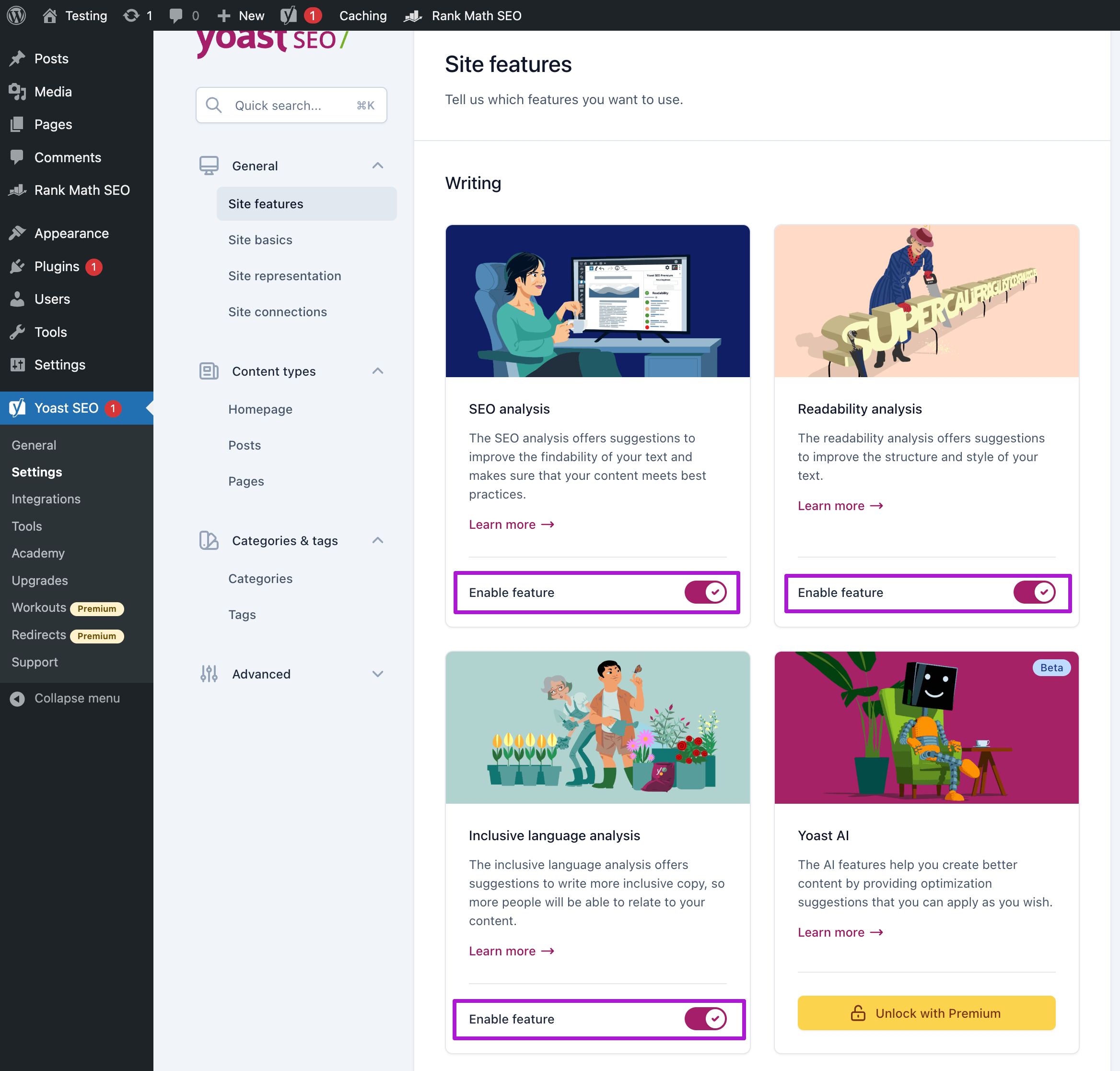 Yoast SEO User Interface Screenshot.