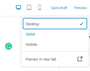 Save draft and preview WP Page