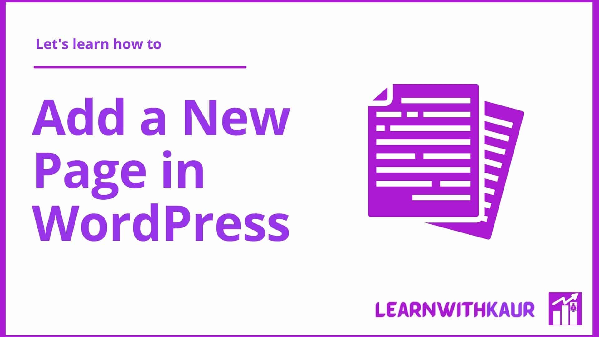 How to add a new page in WordPress