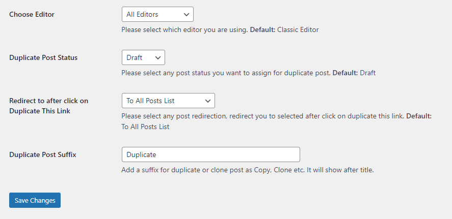 Configure plugin settings