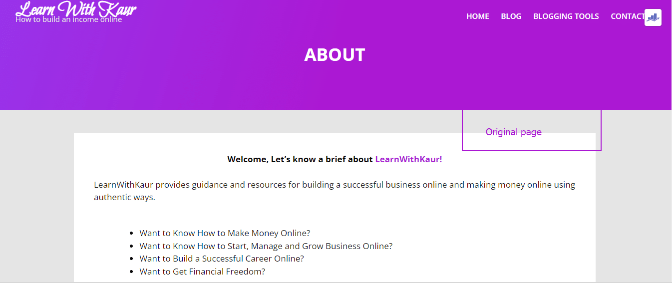 Original page for cloning