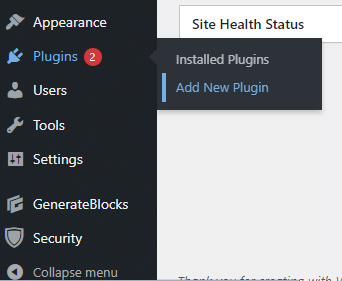 Navigate to Add New Plugin Area in WP