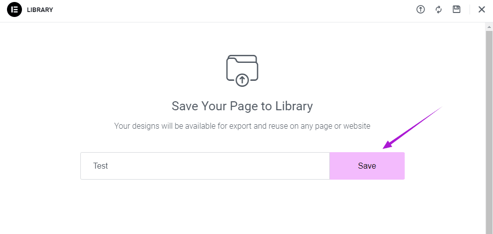Give a name and save page as template