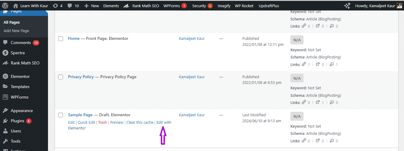 Navigate to other website's page where you want to import