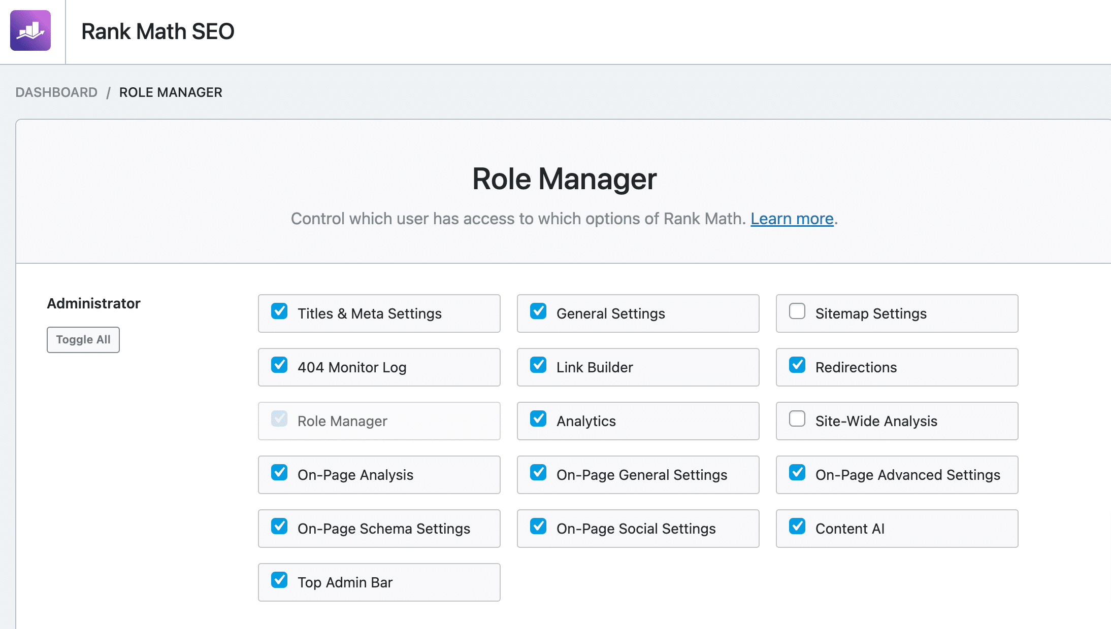 Role Manager Screenshots