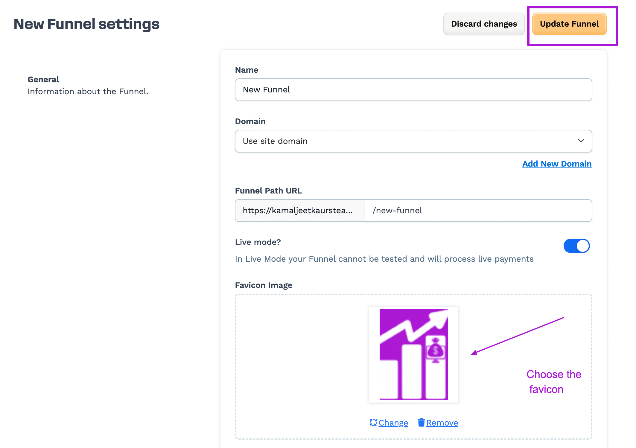 Choose favicon image