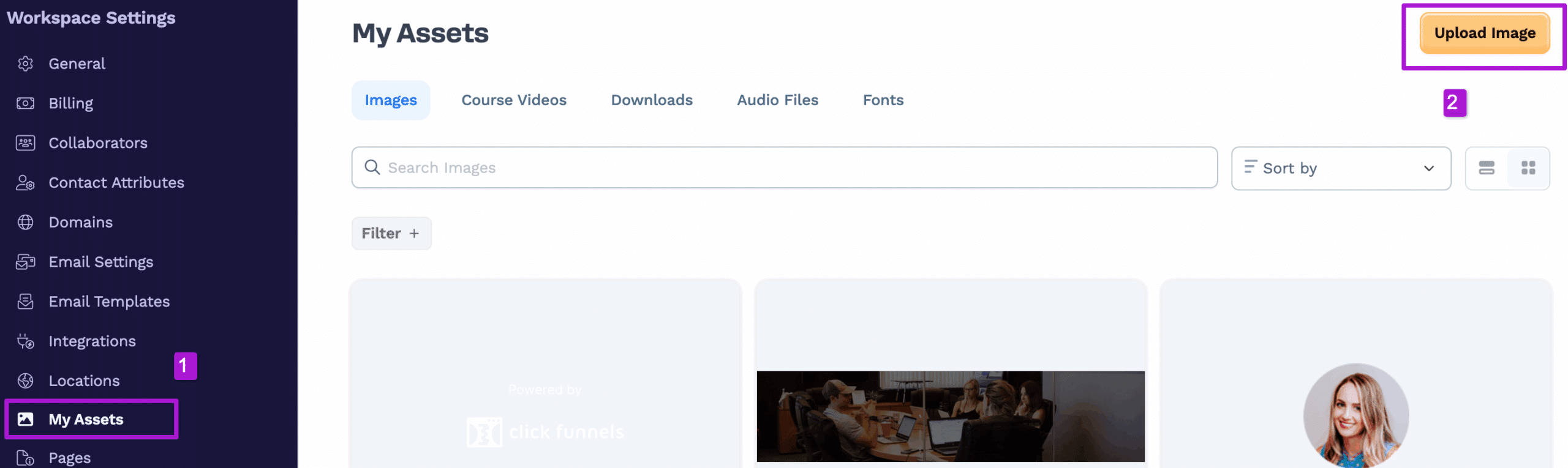 Upload favicon image to Clickfunnels