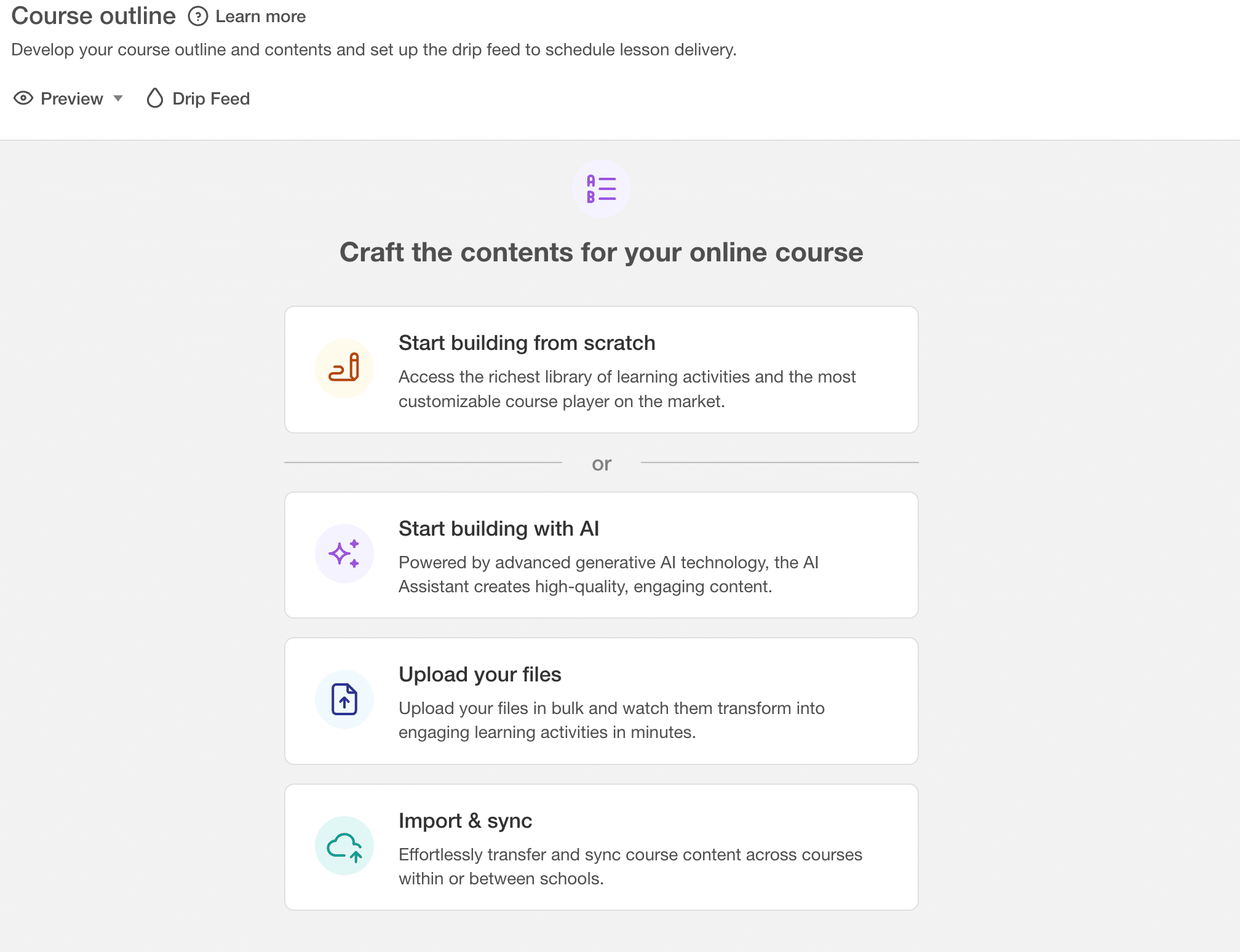 Buidling Course Content Outline