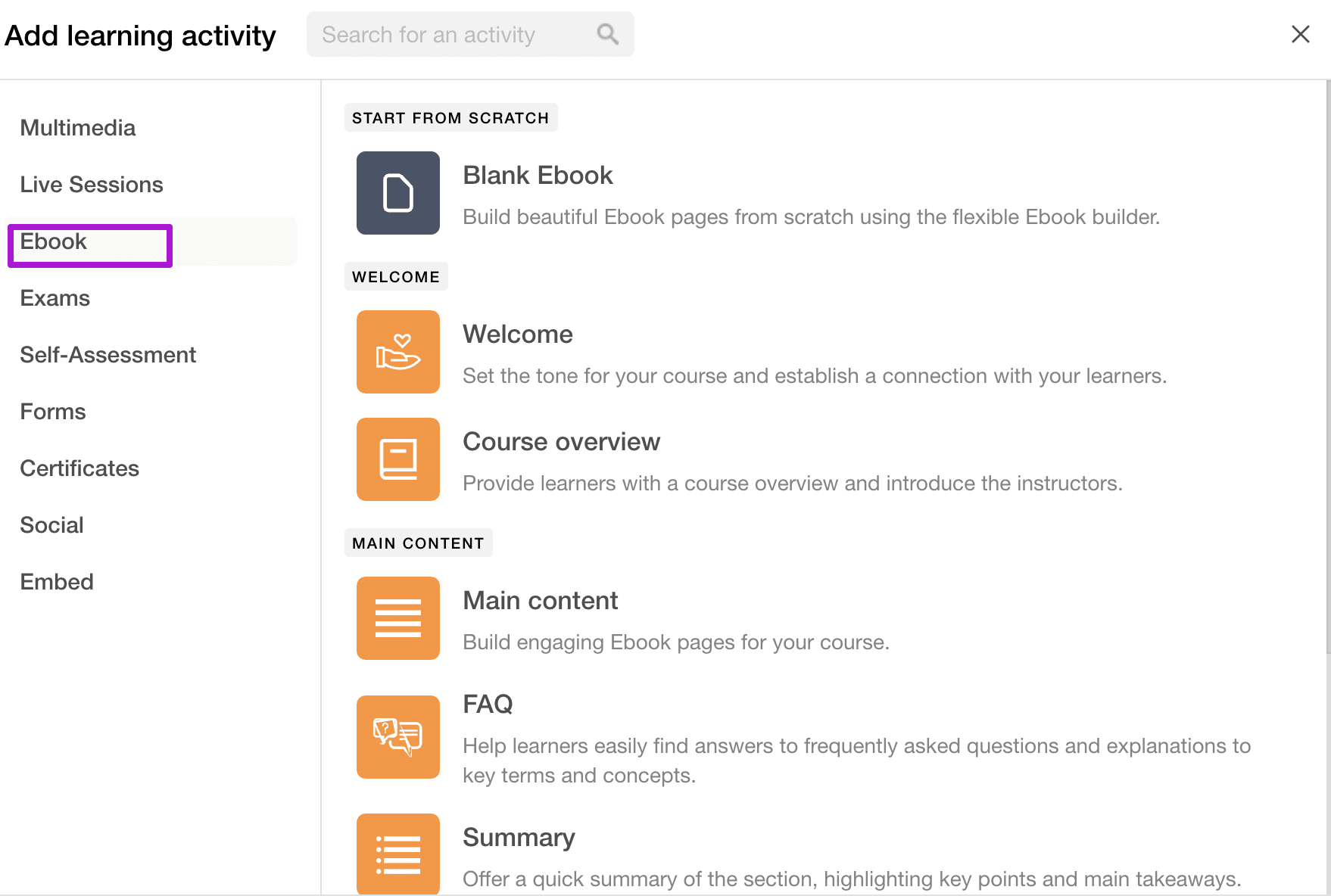 Ebook learning activity