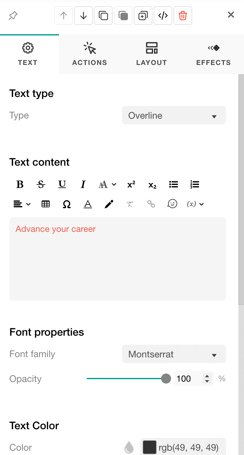 Site Builder Customization screenshot