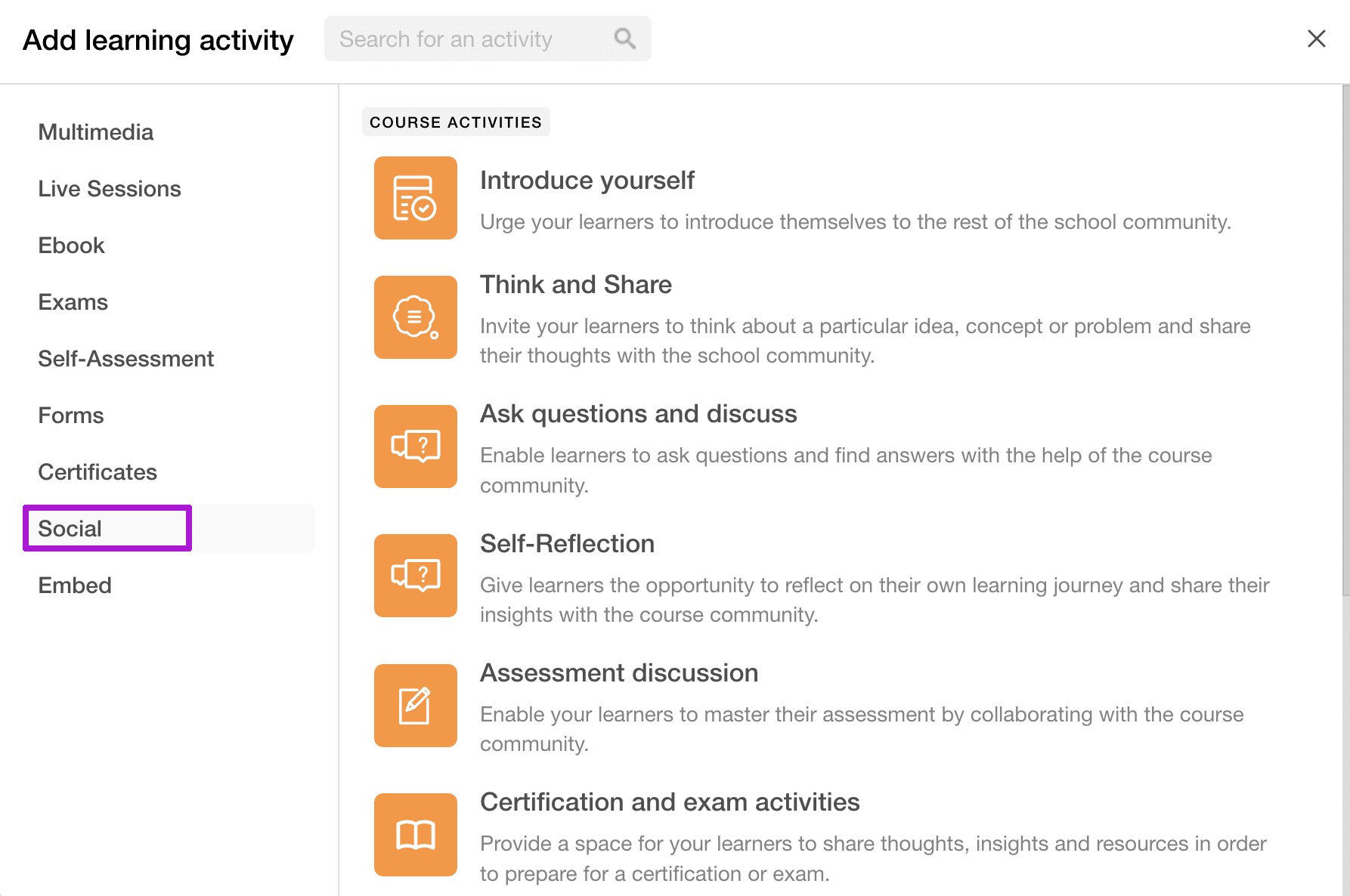 Social Learning Activity Example